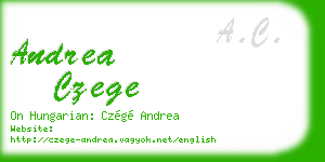 andrea czege business card